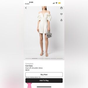 Cult Gaia Adam off-shoulder dress, white/cream